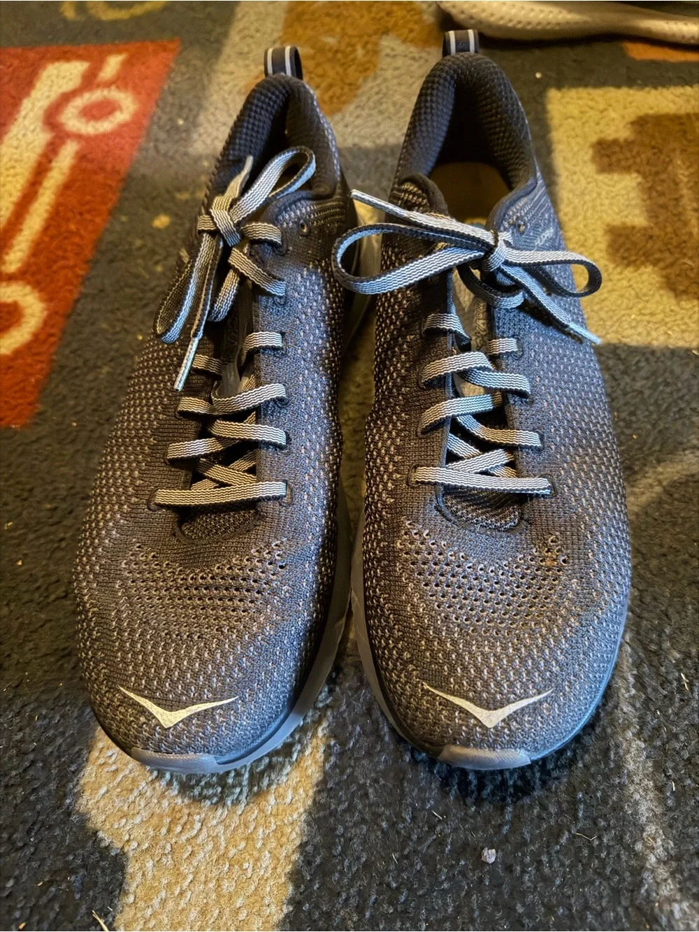 Hoka One One Men's Charcoal Gray Knit Running Sneakers